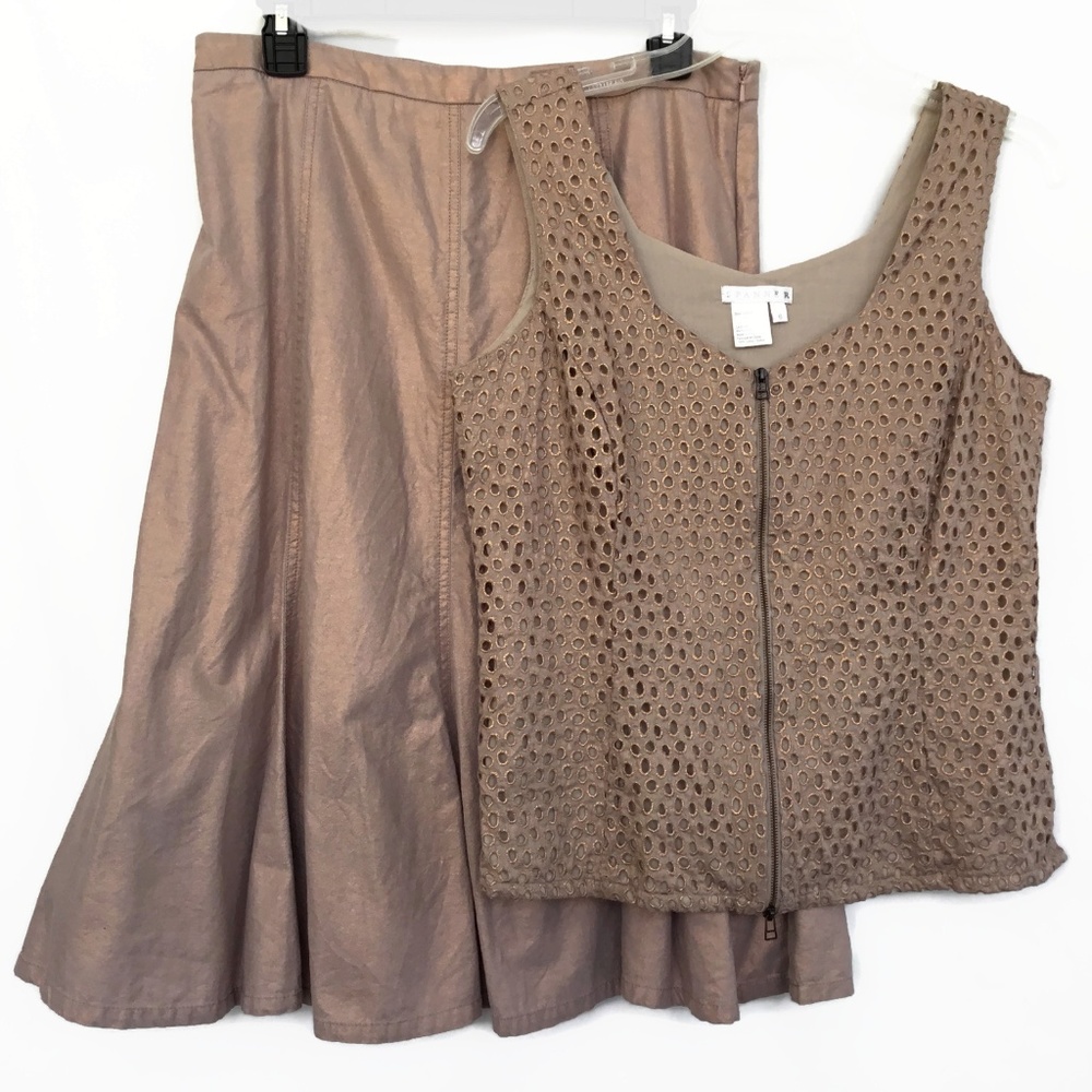Womens SPANNER Top Sz 6 Skirt Sz 8 Copper